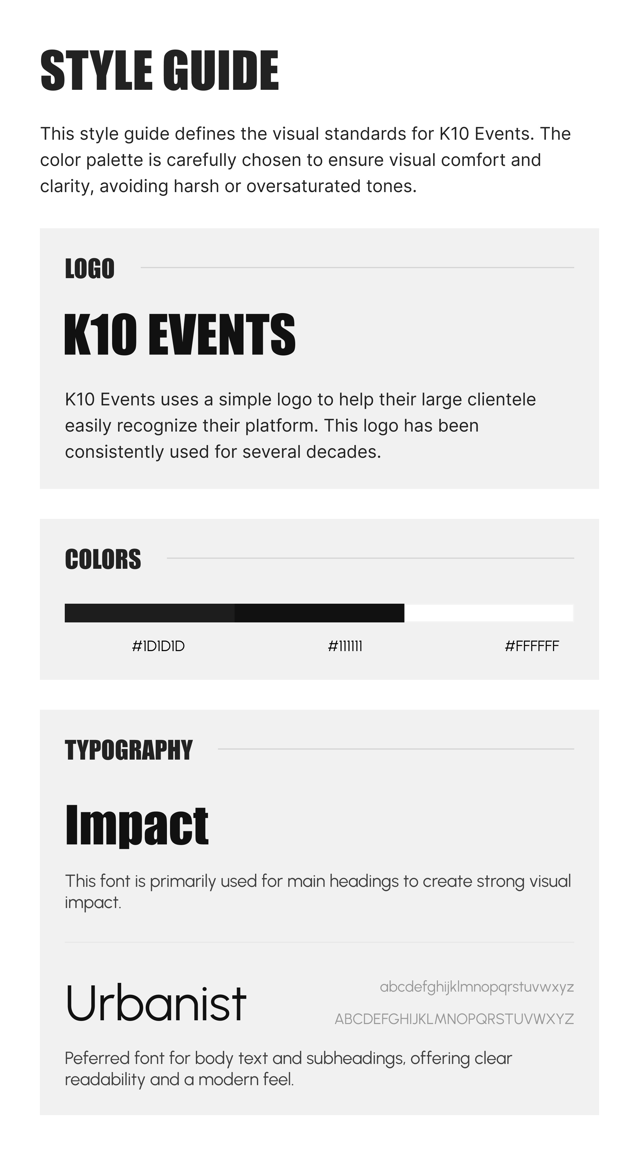 K10 Events Style Guide